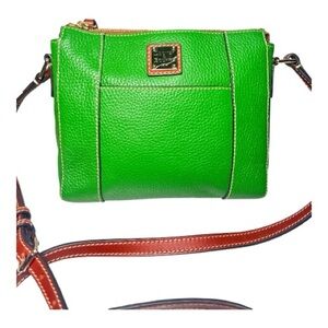 Dooney and Bourke Lime Green Pebble Leather Crossbody Bag NWOT!